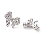 Серьги-гвоздики из латуни с бантом EJEW-M245-05P