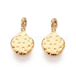 Dijes de lágrima de acero inoxidable 304, revestimiento de iones (ip), real 18k chapado en oro, 8x5x2mm, agujero: 1 mm