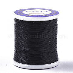 Fili per perline rivestiti in nylon 66 per perline, nero, 0.1mm, circa 54.68 iarde (50 m)/rotolo