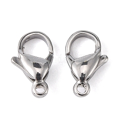 Fermoirs mousquetons en acier inoxydable 304 résistant au ternissement, fermoirs à gâchette de perroquet, couleur inoxydable, 12x7x3.5mm, Trou: 1.5mm