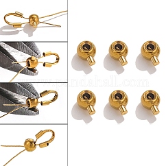 Punte perline in acciaio inossidabile 304, tondo, oro, 3.5x2.5mm, Foro: 1 mm, diametro interno: 1.2mm