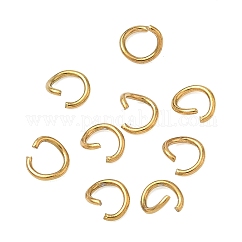 Anelli di congiunzione aperti in acciaio inossidabile 304, tondo, placcatura ionica (ip), vero placcato oro 18k, 4x0.5mm, 24 gauge, diametro interno: 3mm