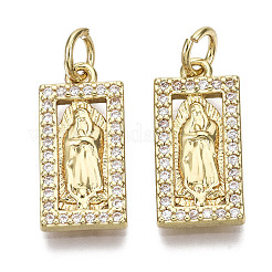 Pendentifs en laiton zircon cubique transparent&nbsp;KK-R133-004-01G-NF