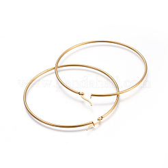 Pendientes de aro grande de acero inoxidable 201&nbsp;EJEW-A052-20D-G