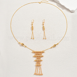 Set di collane e orecchini in ottone con frange e ritaglio geometrico per donna&nbsp;EH0238