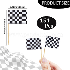 7 Beutel Papier Rennflagge Kuchen Einlegekarte Dekoration&nbsp;AJEW-GF0012-84