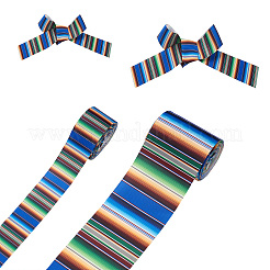 2 rollos 2 estilos de cinta de grosgrain de poliéster impresa con patrón de rayas&nbsp;OCOR-TA0001-37G