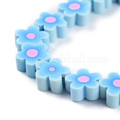 Brins de perles en pâte polymère imprimées à la main&nbsp;X-CLAY-M003-07J