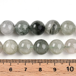 Natürlichen grünen Rutilquarz runde Perlen Stränge&nbsp;G-T140-10mm-02