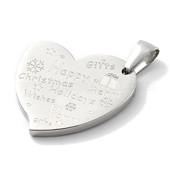 Pendentifs de Noël en acier inoxydable 304&nbsp;STAS-Z098-35P