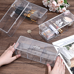 4 boîte transparente en plastique pour cotons-tiges et 4 couvercles&nbsp;CON-GO0001-27