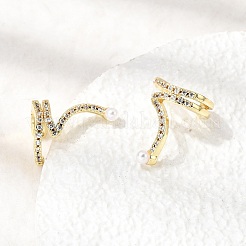 Messing Micro Pave klare Zirkonia Manschette Ohrringe&nbsp;EJEW-C186-06G