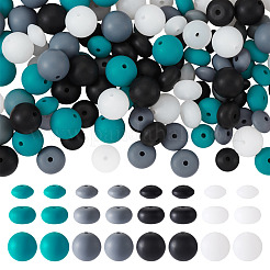 120 Stück 4 Farben 3 Stile Unterlegscheibe Silikon Fokalperlen&nbsp;SIL-TA0002-81A
