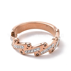 Anillo de dedo de barra ovalada de rhinestone de cristal&nbsp;RJEW-D120-04B-RG
