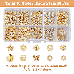 300 Stück 10 Stile Fass-Plattierungslegierungsperlen&nbsp;FIND-DC0002-88