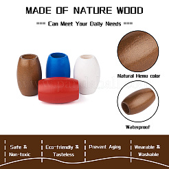50pcs 5 Farben sprühlackierte natürliche Holzperlen&nbsp;WOOD-FW0001-06