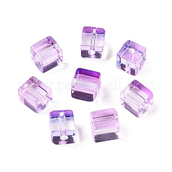 Perles de verre transparentes de peinture de cuisson&nbsp;DGLA-N005-01A-07
