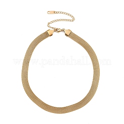 8 mm 304 Edelstahl-Netzkettenhalsketten für Damen&nbsp;NJEW-G179-05G