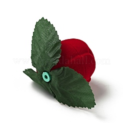 Beflockte Rosenfingerringboxen aus Kunststoff&nbsp;LS-CON-C015-01A