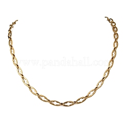 Colliers à maillons croisés en acier inoxydable 304 pour femmes et hommes&nbsp;NJEW-JN05433-02