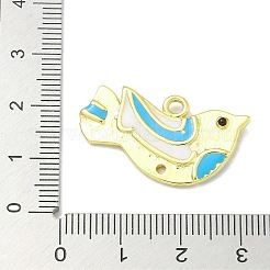 Pendentifs en forme d'oiseau rouge-gorge en laiton plaqué or 18 carat véritable&nbsp;KK-L224-060G-02