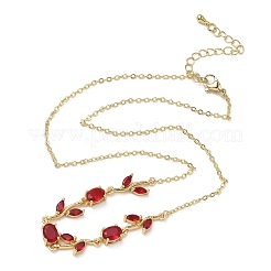 Collares de cadena de eslabones de rosa con circonitas cúbicas y pavé de latón para mujer&nbsp;NJEW-C121-05B-07G