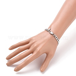 Anlaufgeschützte Damen-Armbänder aus modischem 304 Edelstahl mit kubanischen Gliedern&nbsp;X-BJEW-JB05657-01