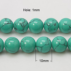 Filo di perline turchesi sintetici&nbsp;TURQ-H038-10mm-XXS11