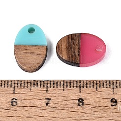 Pendentifs en résine transparente et opaque et en bois de noyer&nbsp;RESI-N053-29