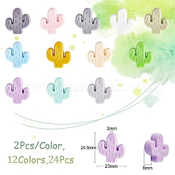 24 Stück 12 Farben Kaktus-Silikonperlen&nbsp;JX324A-01