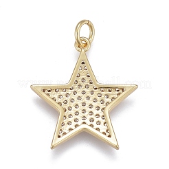Pendenti in zirconi cubici trasparenti in micro pavè di ottone&nbsp;ZIRC-M108-28-G