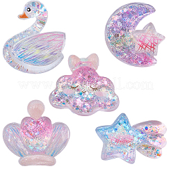 40 Stück 5 Stile transparente Harz Decoden Cabochons&nbsp;CRES-BM0001-03