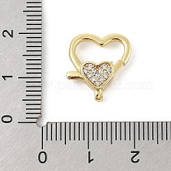 Fermagli per artiglio in zircone chiaro con zirconi in ottone micro pavimentato&nbsp;KK-P299-06G