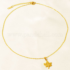 Collane con ciondolo a forma di foglia d'acero in acciaio inossidabile 304 per donna&nbsp;WG7180D-02