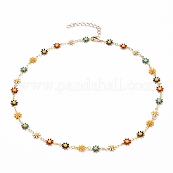 Daisy Link Chain Halsketten & Armbänder Schmuck Sets&nbsp;SJEW-JS01138-01