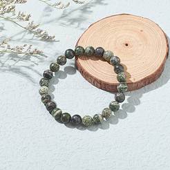Bracciali con perline di diaspro zebra verde naturale&nbsp;BJEW-JB06470