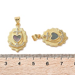 Pendentifs avec zircon cubiques à micro-pavés en laiton&nbsp;KK-U070-26G-01