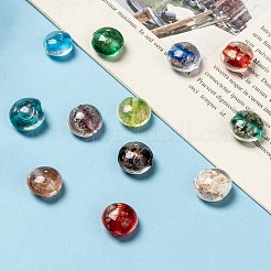 Perline murano con sabbia d'oro fatto a mano&nbsp;SLFG12mmY-1