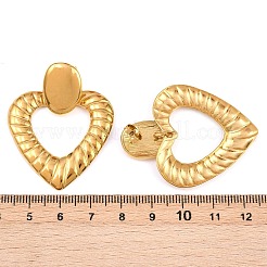 Boucles d'oreilles à tige en forme de cœur creux en acier inoxydable 304&nbsp;EJEW-I320-19G