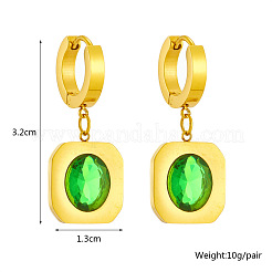Boucles d'oreilles créoles en acier inoxydable 304 avec micro pavé de zircones cubiques&nbsp;FS-WG16750-02