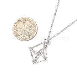 3 pz 3 stili 304 acciaio inossidabile sacchetto macramè vuoto ciondolo collane catena Singapore&nbsp;NJEW-JN05284