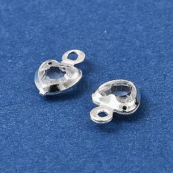 Ciondoli in vetro a forma di cuore in ottone&nbsp;KK-S385-01S