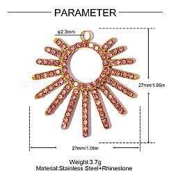 Acier inoxydable 304 avec pendentifs en strass&nbsp;RB-OY001-43G-02