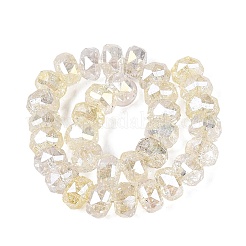 Galvanisieren Sie transparente Crackle-Glasperlenstränge&nbsp;EGLA-Q135-01A-B02