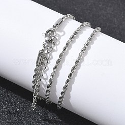 10 collier chaîne corde en acier inoxydable 304 de 2 mm&nbsp;NJEW-G203-08P