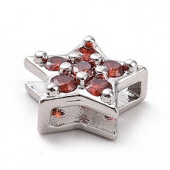 Umweltfreundliche Messing Micro Pave Zirkonia Rutsche Charms&nbsp;KK-D079-14P