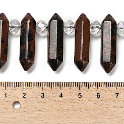 Natürliche Mahagoni Obsidian Doppel-Ended Point Perlen Stränge&nbsp;G-H069-A02-01