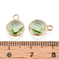 Tono dorato charms in vetro di ottone&nbsp;X-GLAA-ZX008-24K-G