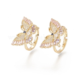 Anillos de latón cúbicos ajustables de circonia&nbsp;RJEW-F101-07G