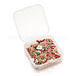 50pcs 5 pendentifs en alliage d'émail de thème de noël de style&nbsp;ENAM-LS0001-49-RS